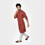 maroon-handwoven-muslin-khadi-long-kurta-side