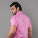 handspun-handwoven-khadi-pink-color-half-shirt-back