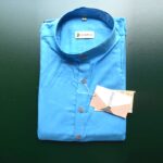 muslin-khadi-dark-sky-blue-shirt-front