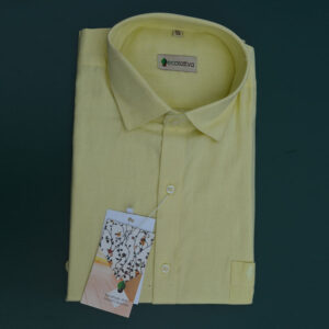 muslin-khadi-mix-yellow-green-shirt-front