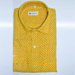 Muslin-Khadi-Yellow-Black-Print-Cotton-Shirt-front